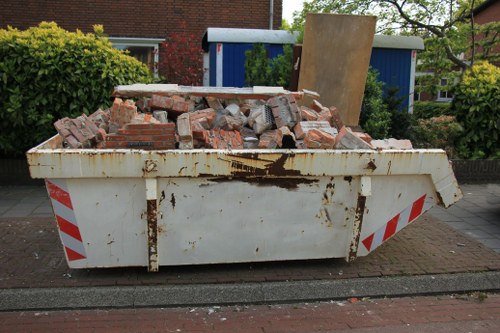 Construction site with builders waste removal in Forest Gate
