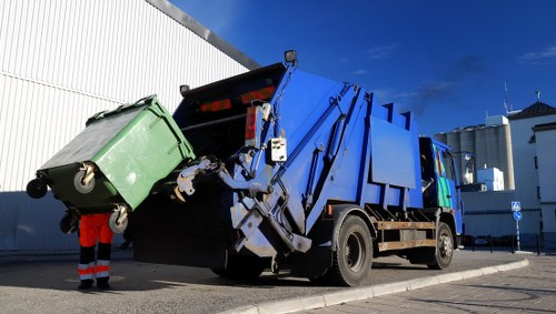 Grab lorry parked on a city street in Forest Gate