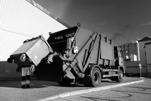 Grab hire lorry removing construction debris