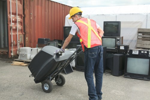 Various types of builders waste materials ready for removal